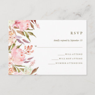 Schöner botanischer Watercolor-Blumenhochzeit UAWG RSVP Karte