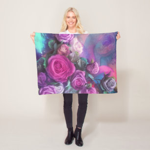 Schöner Bouquet mit Rose Fleecedecke