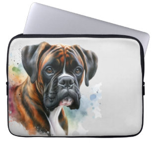 Schöner Boxer Hund in Wasserfarbe Laptopschutzhülle