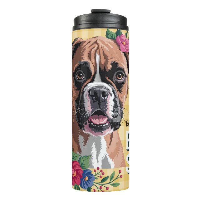 Schöner Boxerhund Thermosbecher (Vorderseite)