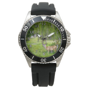 Schöner Buck in der Wiese eWatch Armbanduhr