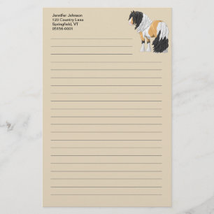 Schöner Buckskin Pinto Sinti und Roma Vanner Entwu Briefpapier