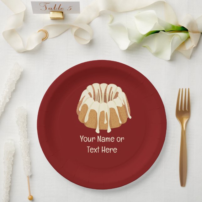Schöner Bundt Schwamm - Flutter Kuchen und Ihr Tex Pappteller (Hochzeit)