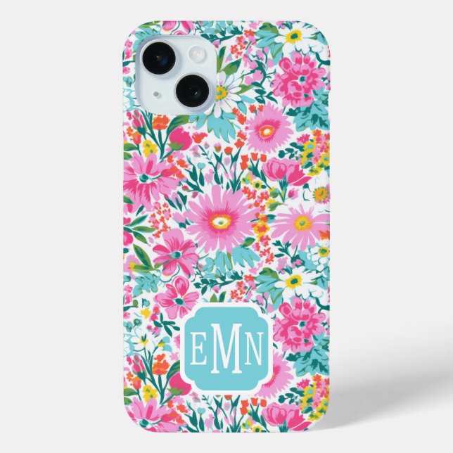 Schöner Bunter Garten Monogramm Case-Mate iPhone Hülle (Rückseite)