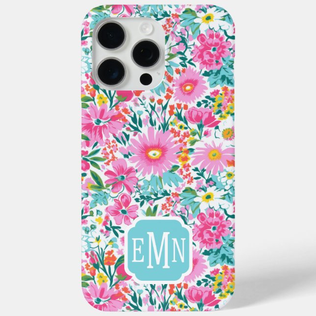 Schöner Bunter Garten Monogrammiert Case-Mate iPhone Hülle (Rückseite)