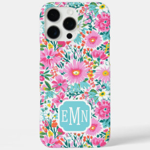 Schöner Bunter Garten Monogrammiert iPhone 16 Pro Max Hülle