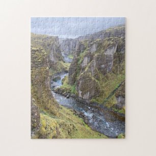 Schöner Canyon in Island; Fjaðrárgljúfur