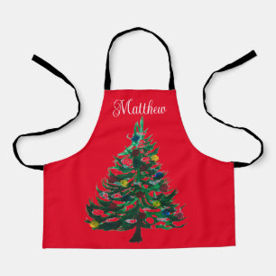 Schöner Cartoon Weihnachtsbaum Winter Kids Winter Schürze