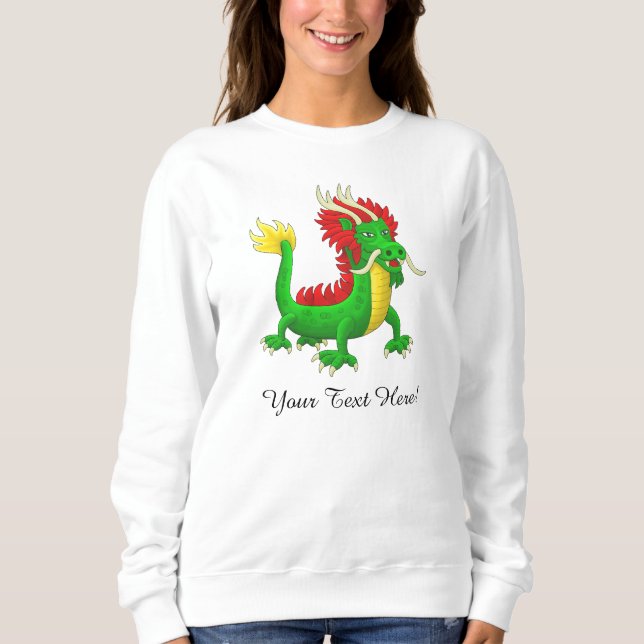 Schöner chinesischer Azur-Drache Sweatshirt (Vorderseite)