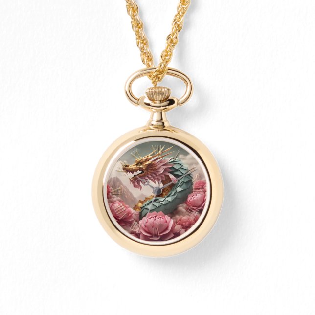 Schöner chinesischer Neujahrsdrache 2024 WW Armbanduhr (Vorderseite)