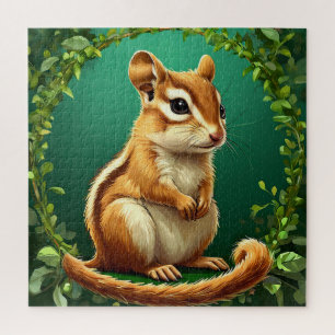 Schöner Chipmunk inmitten von Grün