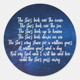 Schöner Christlicher Gebet Stars Gedicht Night Sky Runder Aufkleber