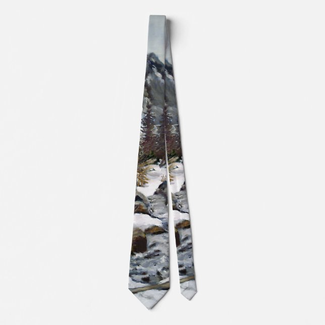 Schöner Colorado Winter Stream Krawatte (Vorderseite)