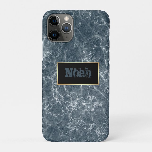 Schöner Cooler dunkelblauer Marmor Case-Mate iPhone Hülle (Rückseite)
