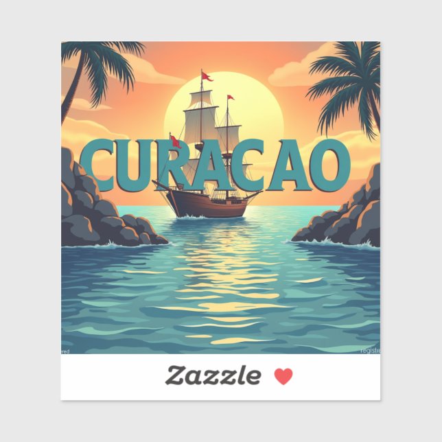 Schöner Curacao-Sonnenuntergang  Aufkleber (Blatt)