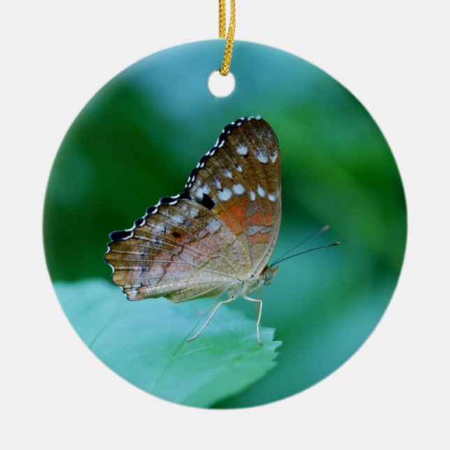 Schöner Danaus Plexippus Butterfly auf dem Leaf. Keramik Ornament (Vorne)