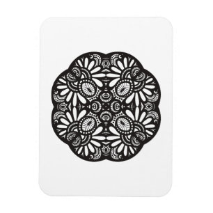 Schöner Deko Black Square Doodle Magnet