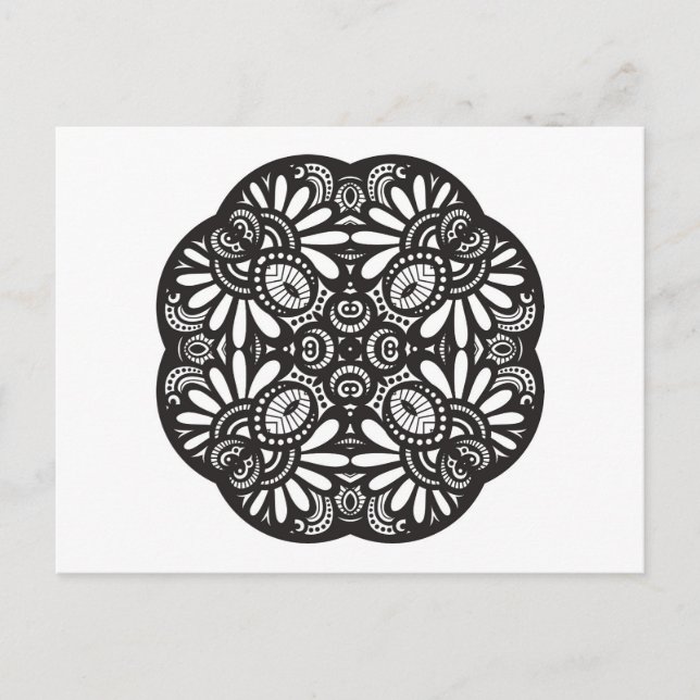 Schöner Deko Black Square Doodle Postkarte (Vorderseite)