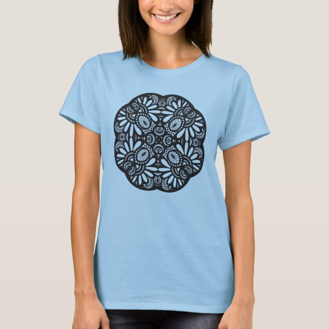 Schöner Deko Black Square Doodle T-Shirt (Vorderseite)