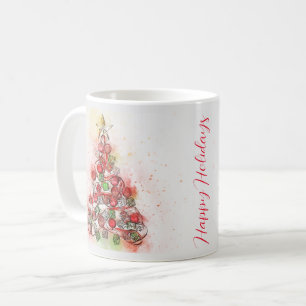 Schöner, dekorierter Weihnachtsbaum Kaffeetasse