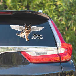 Schöner Deutscher Hirte mit Wings Memorial Aufkleber