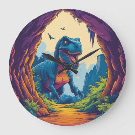 Schöner Dino, schau mich nicht so an. Große Wanduhr
