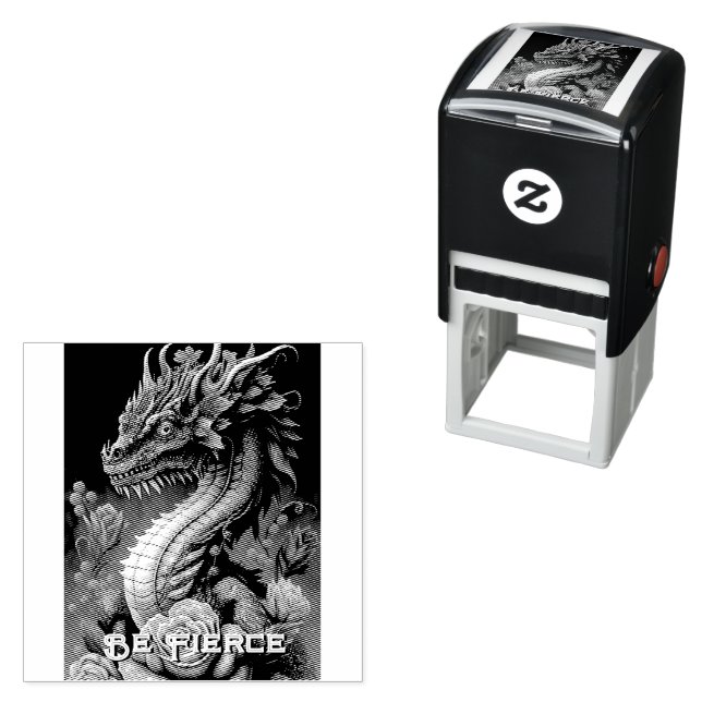 Schöner Drache und Blume Permastempel (Beispiel)