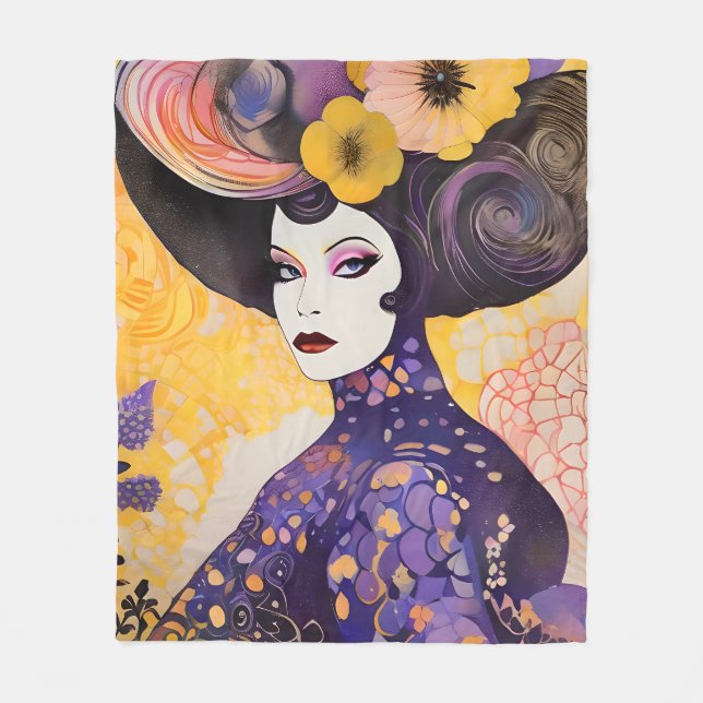 Schöner Drag Queen Klimt Style Fleecedecke (Vorderseite)