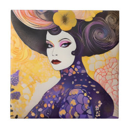 Schöner Drag Queen Klimt Style Fliese