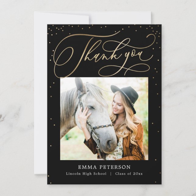 Schöner EDITABLE COLOR Abschluss Vielen Dank Dankeskarte (Vorderseite)