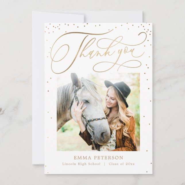 Schöner EDITABLE COLOR Abschluss Vielen Dank Dankeskarte (Vorderseite)