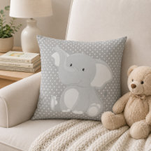Schöner Elefant Grau und Weiß Polka Dot