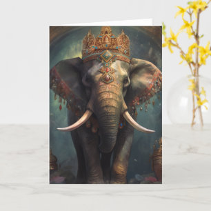 Schöner Elefant in einem Kronengebirge jedes Anlas Karte