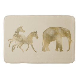 Schöner Elefant u. Zebras Badematte