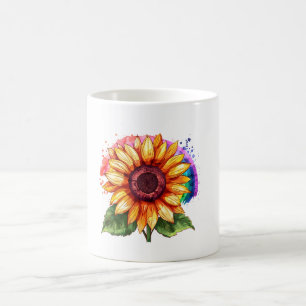 schöner eleganter Druck mit Sonnenblume Kaffeetasse