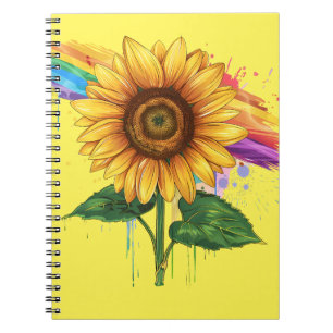 schöner eleganter Druck mit Sonnenblume Notizblock