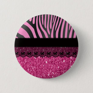 Schöner, eleganter, magischer Zebraeffekt Glitzer Button