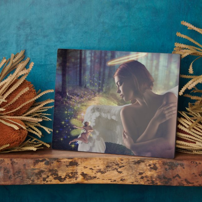 Schöner Engel mit Faiasy Fantasy Art Fotoplatte (Seite)