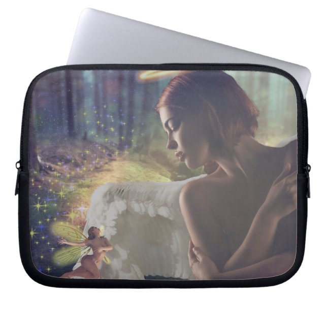 Schöner Engel mit Faiasy Fantasy Art Laptopschutzhülle (Vorderseite)