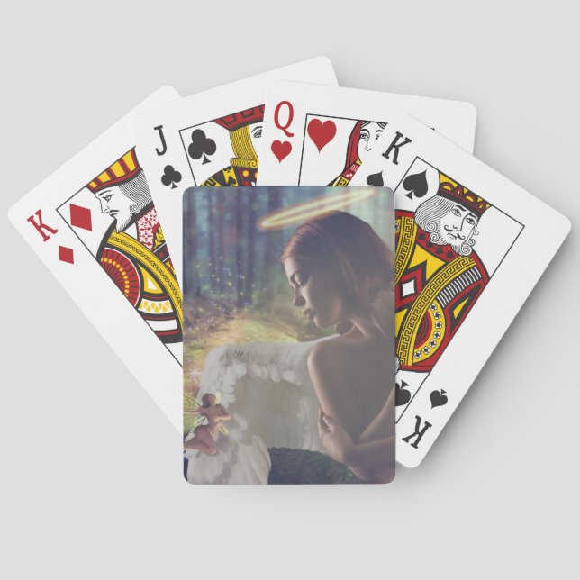 Schöner Engel mit Faiasy Fantasy Art Spielkarten (Rückseite)