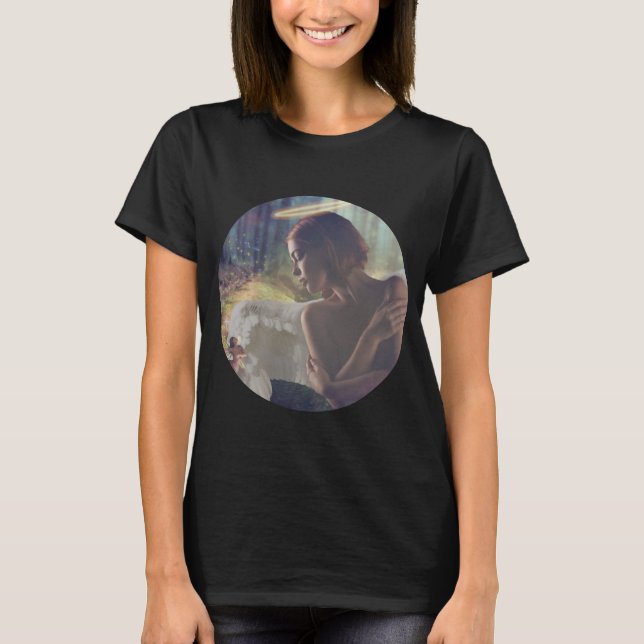 Schöner Engel mit Faiasy Fantasy Art T-Shirt (Vorderseite)