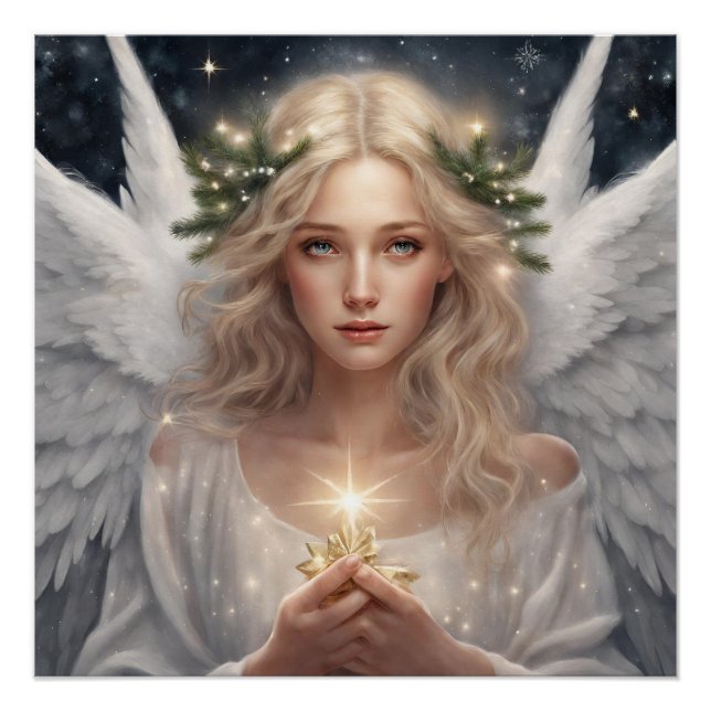 Schöner Engel von Weihnachten Poster (Vorderseite)