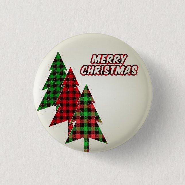 Schöner, erstaunlicher Weihnachtsbaum Button (Vorderseite)