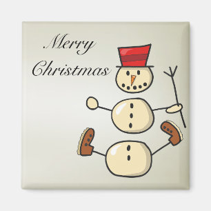 Schöner, erstaunlicher Weihnachtsschneemann Magnet