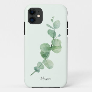 Schöner Eukalyptus minimalistischer Grün, individu Case-Mate iPhone Hülle