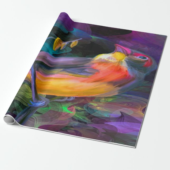 Schöner, farbenfroher Vogel Geschenkpapier (Ungerollt)