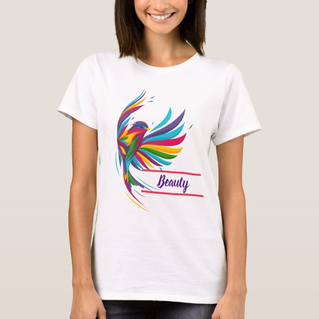 Schöner farbenfroher Vogel T - Shirt (Vorderseite)
