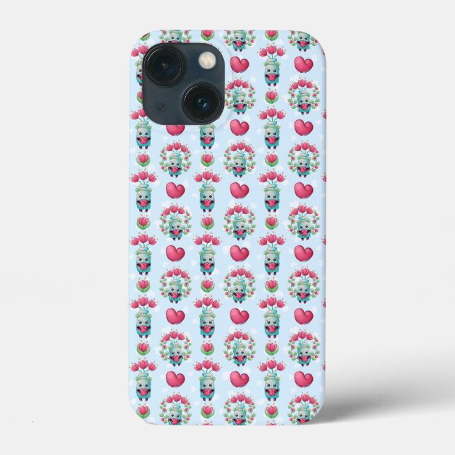 Schöner floral Mason Jar Hearts Muster Case-Mate iPhone Hülle (Rückseite)