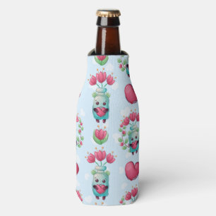 Schöner floral Mason Jar Hearts Muster Flaschenkühler