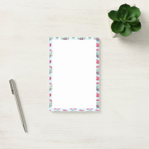 Schöner floral Mason Jar Hearts Muster Post-it Klebezettel